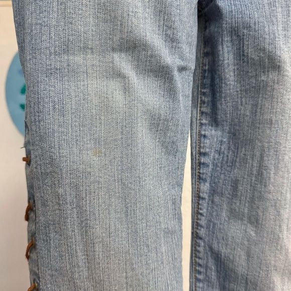 Angel Jeans Vintage Y2K MidRise Lace Up Flared Denim Made in USA Size 7 - Picture 9 of 15